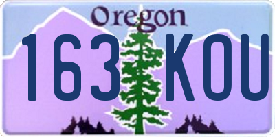 OR license plate 163KOU