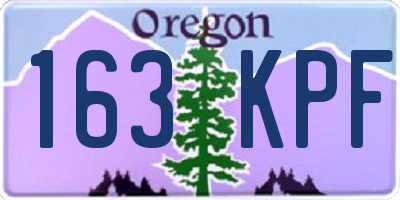 OR license plate 163KPF