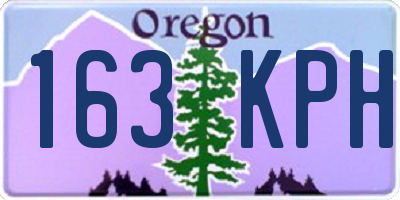 OR license plate 163KPH