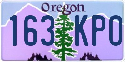 OR license plate 163KPO