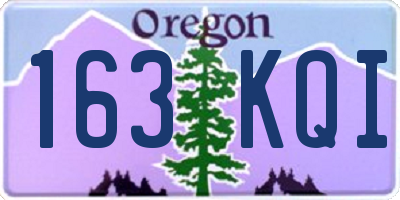 OR license plate 163KQI
