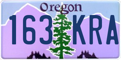 OR license plate 163KRA