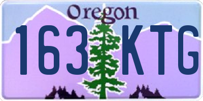 OR license plate 163KTG