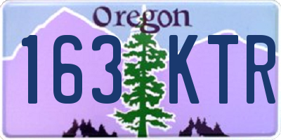 OR license plate 163KTR