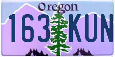 OR license plate 163KUN