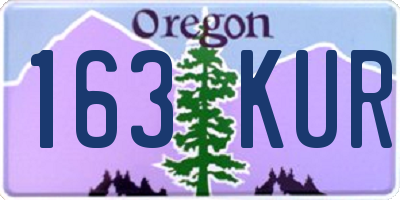 OR license plate 163KUR