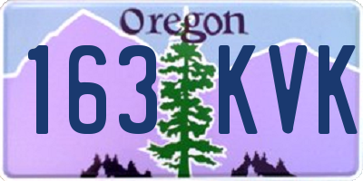 OR license plate 163KVK
