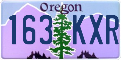 OR license plate 163KXR