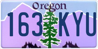 OR license plate 163KYU