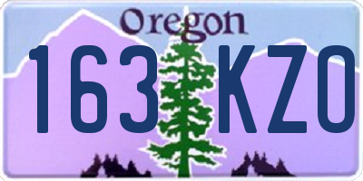 OR license plate 163KZO