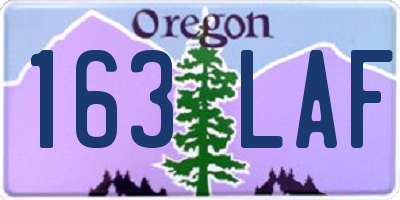 OR license plate 163LAF