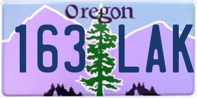 OR license plate 163LAK