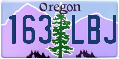 OR license plate 163LBJ