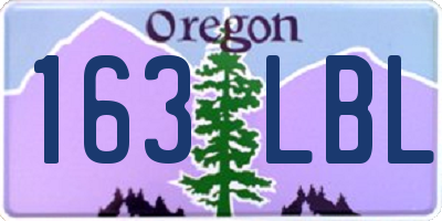 OR license plate 163LBL