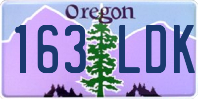 OR license plate 163LDK