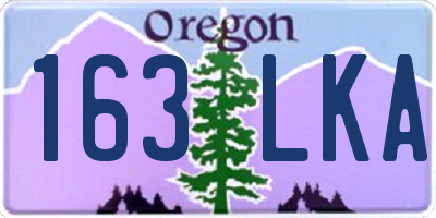 OR license plate 163LKA