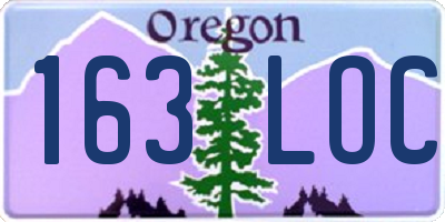 OR license plate 163LOC