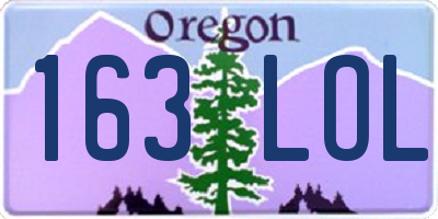OR license plate 163LOL