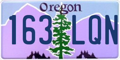 OR license plate 163LQN