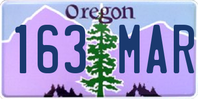 OR license plate 163MAR