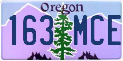 OR license plate 163MCE