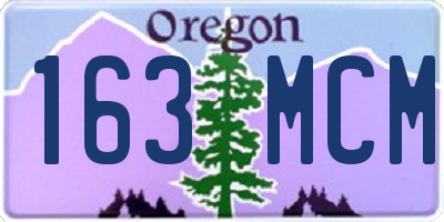 OR license plate 163MCM
