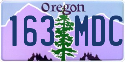 OR license plate 163MDC