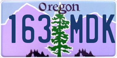 OR license plate 163MDK