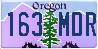 OR license plate 163MDR
