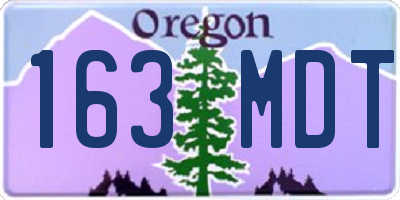 OR license plate 163MDT