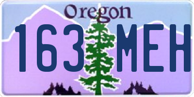 OR license plate 163MEH