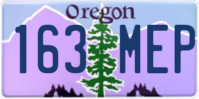 OR license plate 163MEP