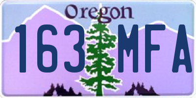 OR license plate 163MFA