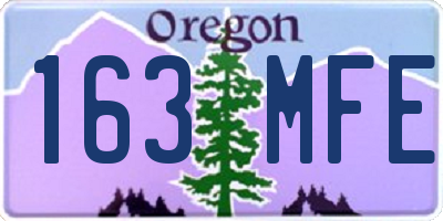 OR license plate 163MFE