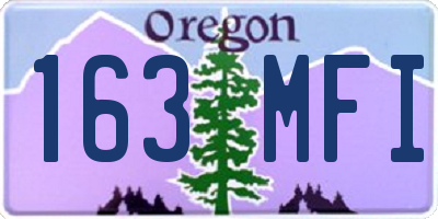 OR license plate 163MFI