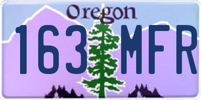 OR license plate 163MFR