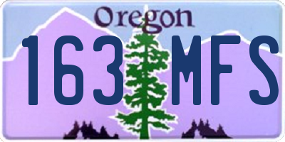 OR license plate 163MFS