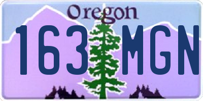 OR license plate 163MGN