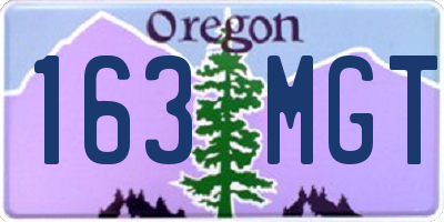OR license plate 163MGT