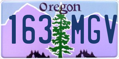 OR license plate 163MGV