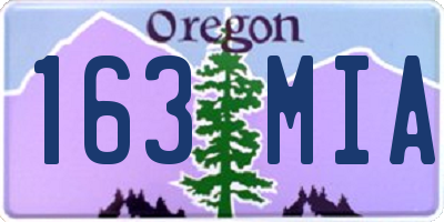 OR license plate 163MIA