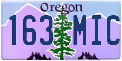OR license plate 163MIC