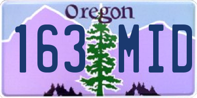OR license plate 163MID