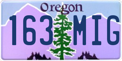 OR license plate 163MIG