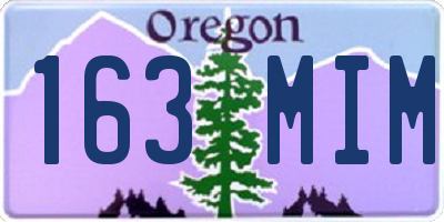 OR license plate 163MIM