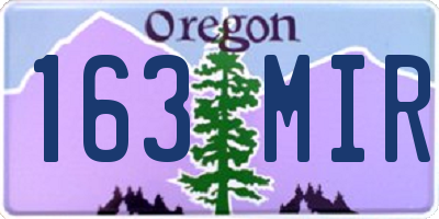 OR license plate 163MIR