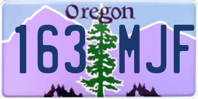OR license plate 163MJF