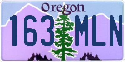 OR license plate 163MLN