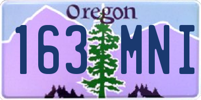 OR license plate 163MNI