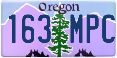 OR license plate 163MPC